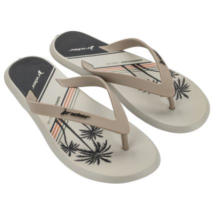 Chinelo Masculino Rider R1 Style - 11818 - Bege/verde/laranja - Atacado