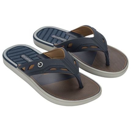  Chinelo Masculino Cartago Dallas - 12158 - Bege/basalto/azul - Atacado