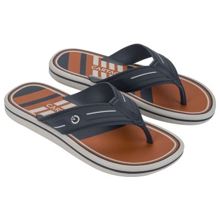 Chinelo Masculino Cartago Palermo Ii - 12572 - Bege/basalto/laranja - Atacado