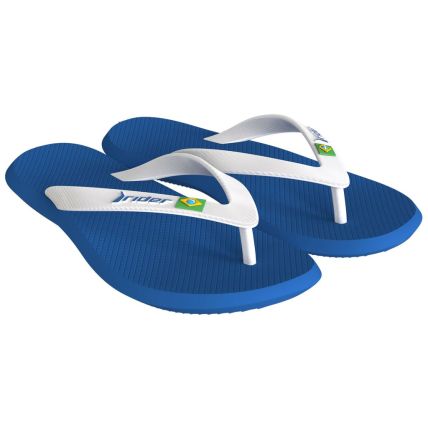 Chinelo Masculino Rider R1 Brasil - 12621 - Azul/branco - Atacado