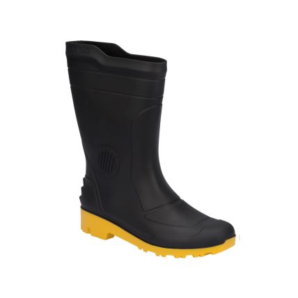 Bota Unissex Pega Forte Cano Médio - 00323 - Preto/amarelo - Atacado