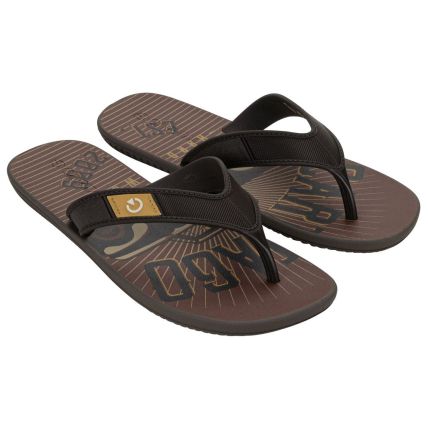 Chinelo Slide Masculino Cartago Dakar - 10738 - Marrom/marrom/amarelo - Atacado