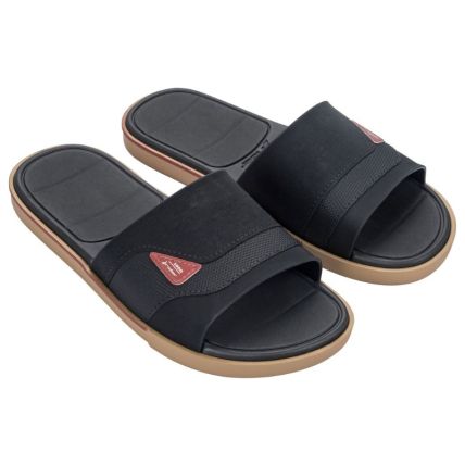 Chinelo Slide Masculino Rider Spin - 11795 - Bege/preto/vermelho - Atacado