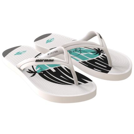 Chinelo Masculino Mormaii Tropical - 11936 - Branco/branco/preto - Atacado