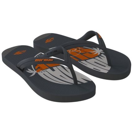Chinelo Masculino Mormaii Tropical - 11936 - Cinza/cinza/laranja - Atacado