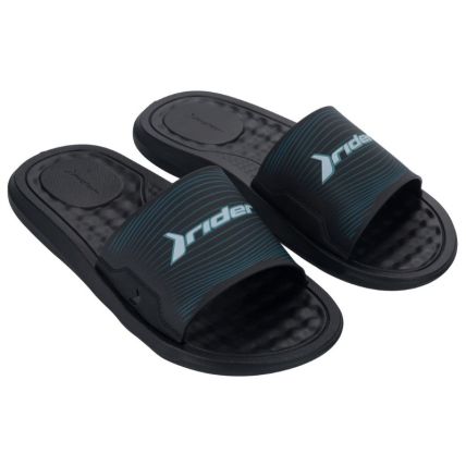Chinelo Slide Masculino Rider Step - 12265 - Preto/preto/branco (Bp778) - Atacado