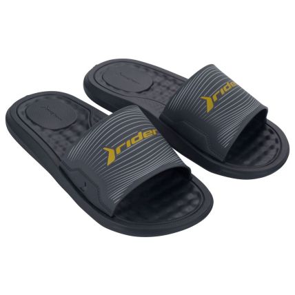 Chinelo Slide Masculino Rider Step - 12265 - Cinza/cinza/amarelo - Atacado
