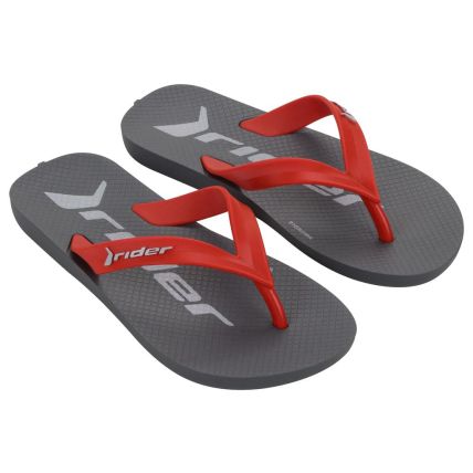 Chinelo Infantil Rider Feel - 12372 - Cinza/vermelho - Atacado