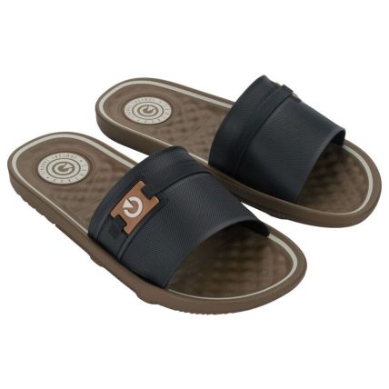 Chinelo Slide Masculino Gaspea Cartago Arizona - 12393 - Marrom/preto/bege - Atacado