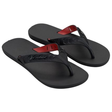 Chinelo Masculino Rider Street Duo - 12430 - Preto/preto/vermelho - Atacado