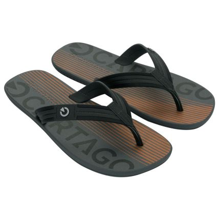 Chinelo Masculino Cartago Atlanta Ii - 12432 - Cinza/preto/laranja - Atacado