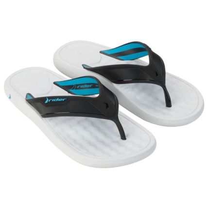 Chinelo Masculino Rider Step - 12437 - Branco/preto/azul - Atacado