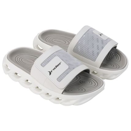Chinelo Slide Masculino Rider R Power - 12444 - Branco/cinza - Atacado