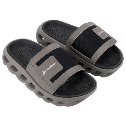 Chinelo Slide Masculino Rider R Power - 12444 - Cinza/cinza/preto - Atacado