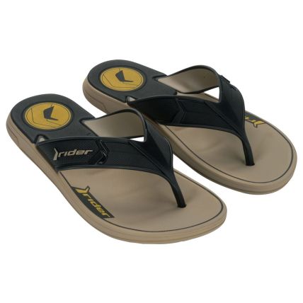 Chinelo Masculino Rider Start Iii - 12499 - Bege/preto/amarelo - Atacado