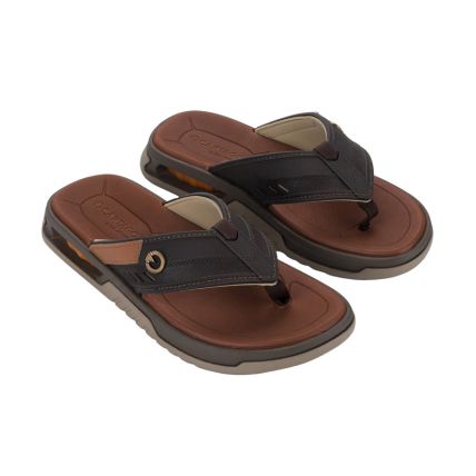 Chinelo Masculino Cartago Cairo - 12503 - Marrom/marrom/bege - Atacado