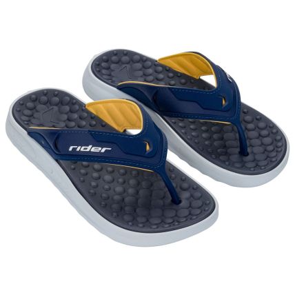 Chinelo Masculino Rider R Soft Plus - 12528 - Branco/azul/amarelo - Atacado