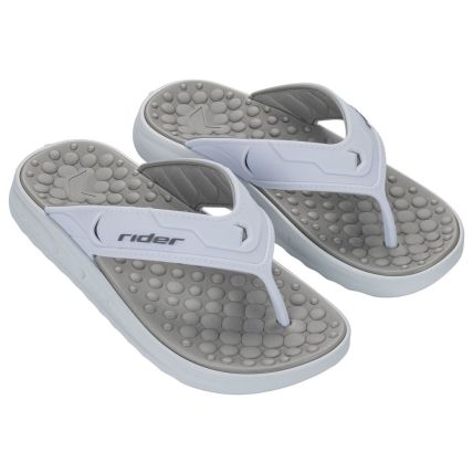 Chinelo Masculino Rider R Soft Plus - 12528 - Branco/branco/cinza - Atacado