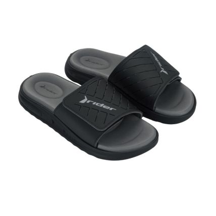 Chinelo Masculino Rider R Soft Plus - 12529 - Preto/preto/cinza - Atacado