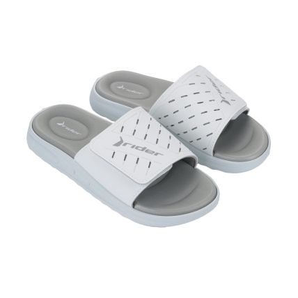 Chinelo Masculino Rider R Soft Plus - 12529 - Branco/branco/cinza - Atacado