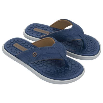 Chinelo Infantil Cartago Veneto Iii - 12546 - Cinza/azul/castor - Atacado
