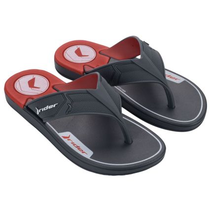 Chinelo Infantil Rider Start - 12563 - Cinza/vermelho - Atacado