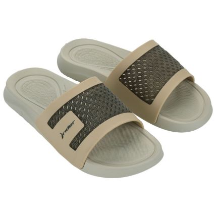 Chinelo Slide Masculino Rider Smash V - 12568 - Bege/bege/preto - Atacado
