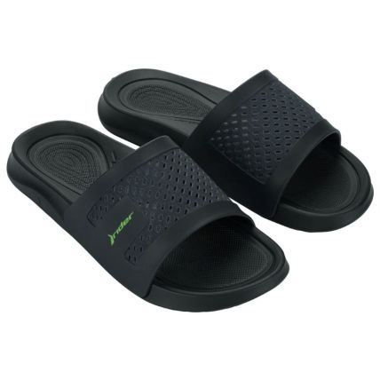Chinelo Slide Masculino Rider Smash V - 12568 - Preto/grafite/verde - Atacado