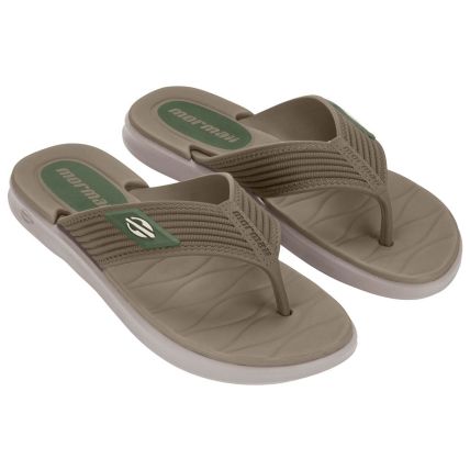 Chinelo Masculino Mormaii Kinja - 12574 - Bege/verde - Atacado
