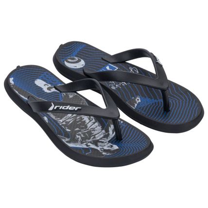 Chinelo Infantil Rider R1 R10 - 12602 - Preto/azul/branco - Atacado