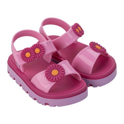 Sandalia Baby Feminina Zaxynina Flower - 18997 - Rosa Chiclete - Atacado