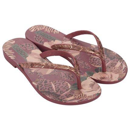 Rasteira Feminina Grendha Amor Em Flor - 19086 - Vermelho Marte - Atacado