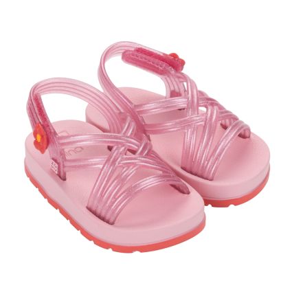 Sandalia Baby Zaxynina Pretty - 19219 - Rosa Medio Glitter - Atacado