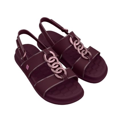 Sandalia Feminina Zaxy Glam - 19222 - Vermelho Cereja Profundo - Atacado
