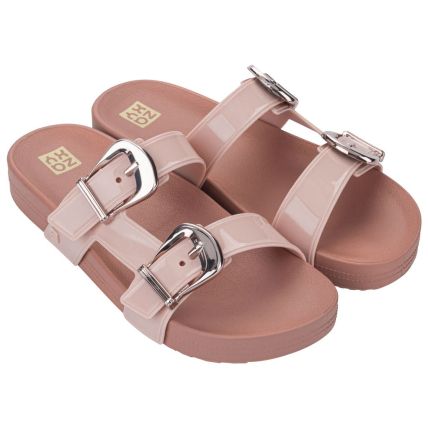 Chinelo Slide Feminino Zaxy Flash Ii - 19225 - Nude Claro/nude Medio - Atacado