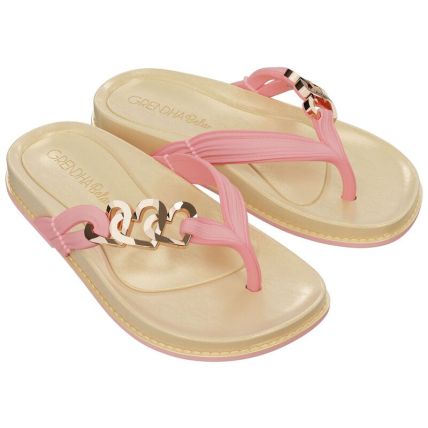 Rasteira Infantil Grendha Bela Elos De Amor - 19253 - Terroso Claro - Atacado