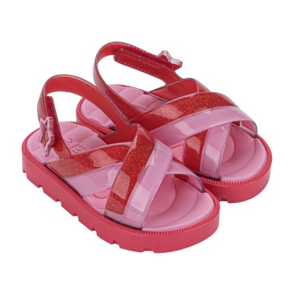 Sandalia Baby Zaxynina Rainbow - 19267 - Vermelho Medio/rosa - Atacado