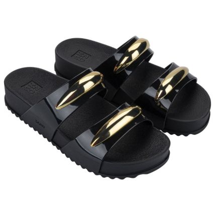 Chinelo Slide Feminino Zaxy Metal - 19272 - Preto - Atacado