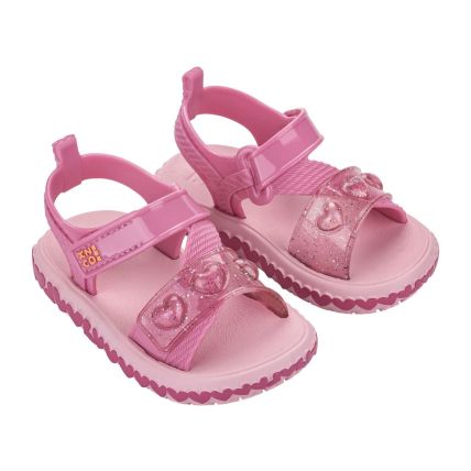 Sandalia Baby Zaxynina Fashionista - 19278 - Rosa Escuro/glitter - Atacado