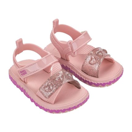 Sandalia Baby Zaxynina Fashionista - 19278 - Rosa Iogurte/glitter - Atacado