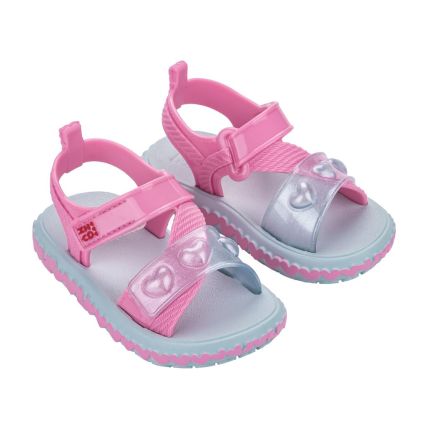 Sandalia Baby Zaxynina Fashionista - 19278 - Rosa Sorvete/azul - Atacado