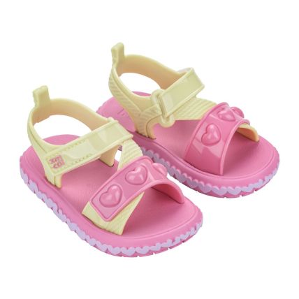 Sandalia Baby Zaxynina Fashionista - 19278 - Verde Abacate/rosa - Atacado