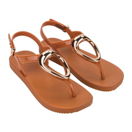 Sandalia Feminina Zaxy Fancy - 19283 - Laranja Ocre - Atacado