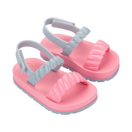 Sandalia Baby Zaxynina Sweety - 19287 - Rosa Medio/azul Artico - Atacado