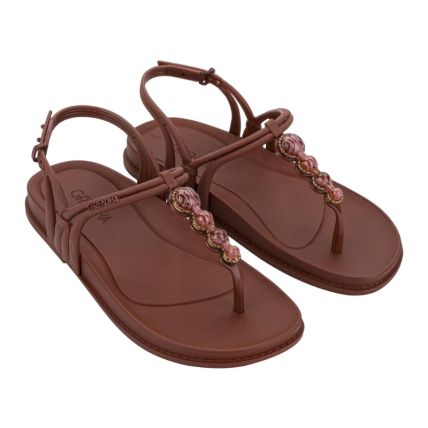 Sandalia Feminina Grendha Magnifica - 19288 - Marrom Cacau Medio - Atacado 