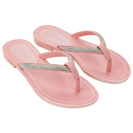 Rasteira Feminina Grendha Brilho - 19290 - Rosa Iogurte - Atacado