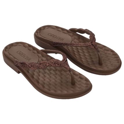 Rasteira Feminina Grendha Fascinante - 19291 - Marrom Cafe Medio - Atacado