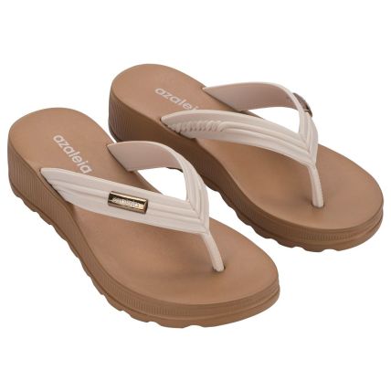 Tamanco Feminino Azaleia Tina - 19293 - Off White Medio/castor - Atacado