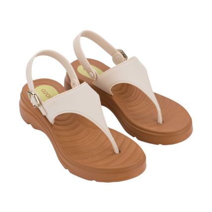 Tamanco Feminino Azaleia Lu Versatil - 19294 - Marrom Pecan/off White - Atacado