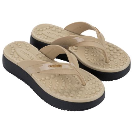 Tamanco Feminino Azaleia Marilia - 19298 - Bege Claro/preto - Atacado